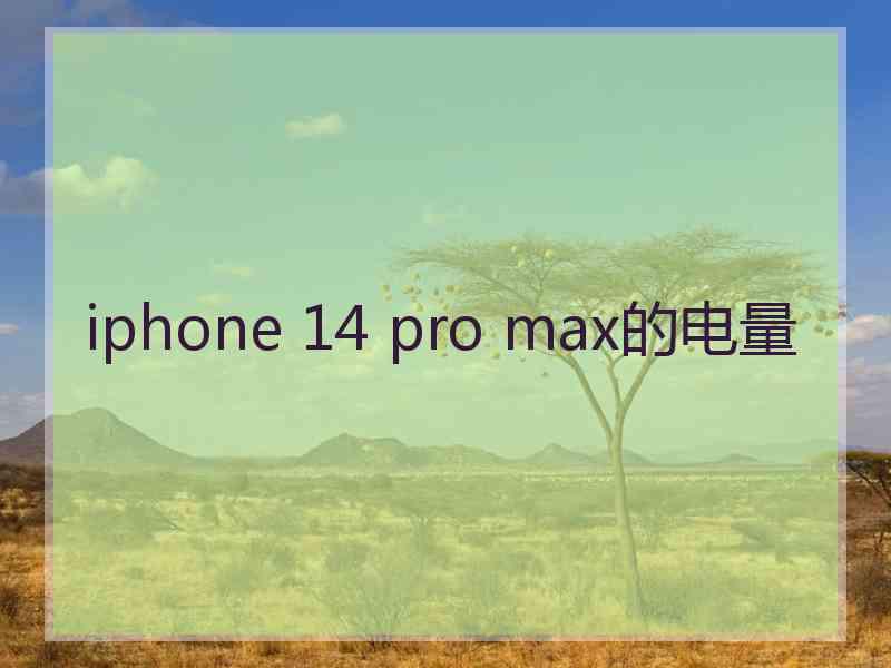 iphone 14 pro max的电量