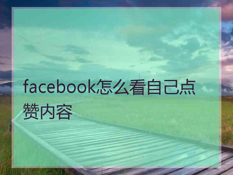 facebook怎么看自己点赞内容