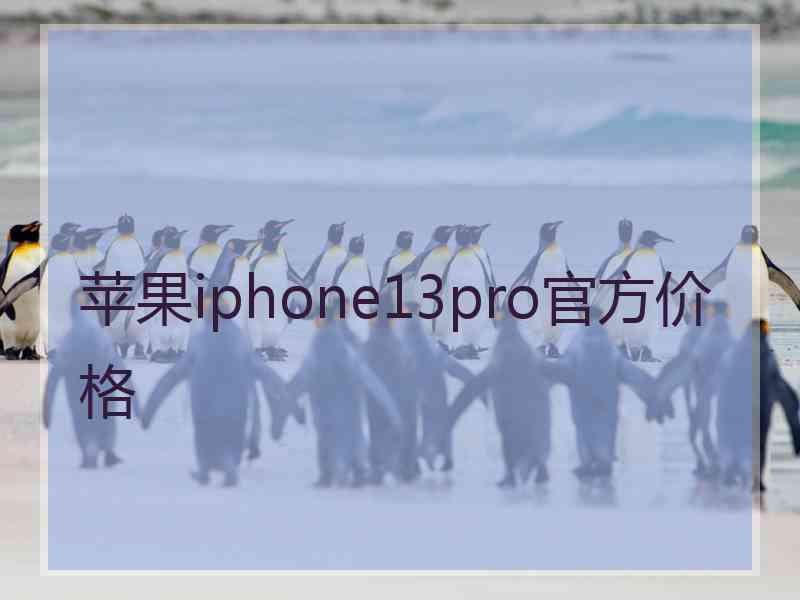 苹果iphone13pro官方价格