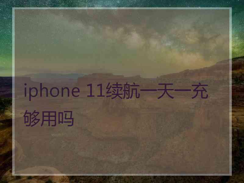 iphone 11续航一天一充够用吗