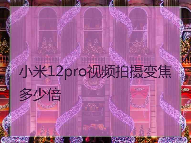 小米12pro视频拍摄变焦多少倍