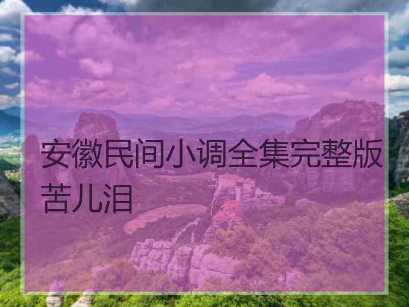 安徽民间小调全集完整版苦儿泪