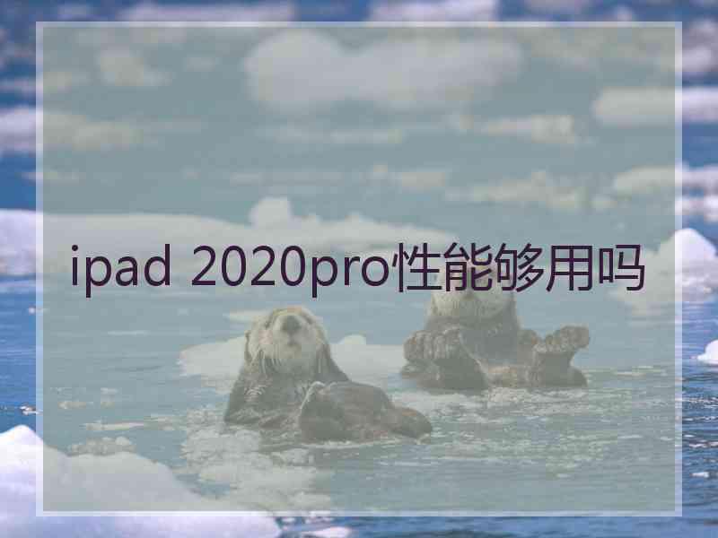 ipad 2020pro性能够用吗