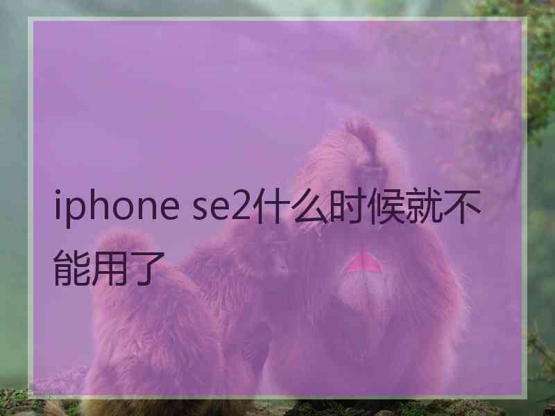 iphone se2什么时候就不能用了