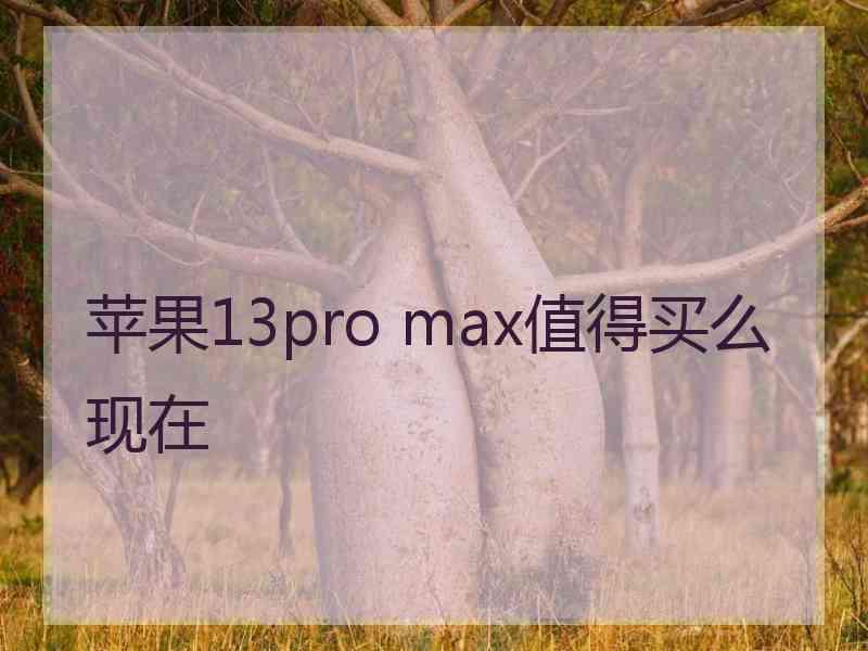 苹果13pro max值得买么现在