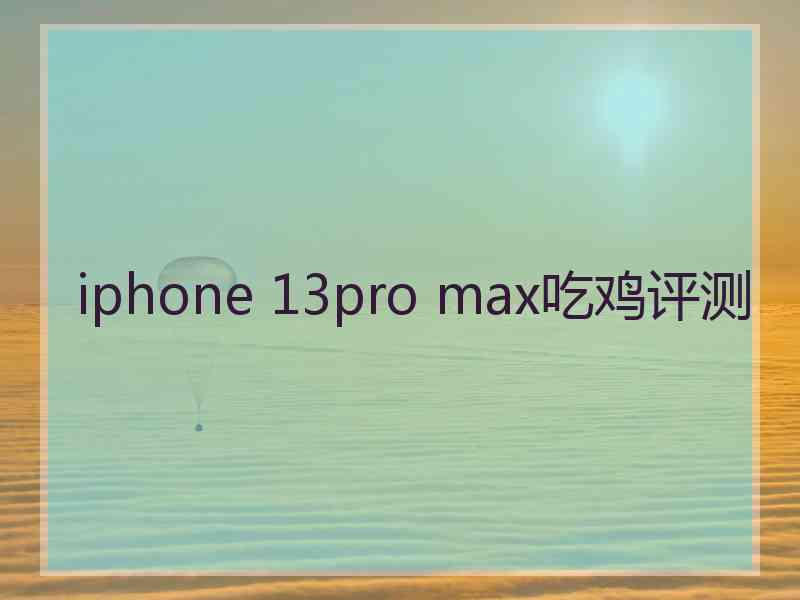 iphone 13pro max吃鸡评测