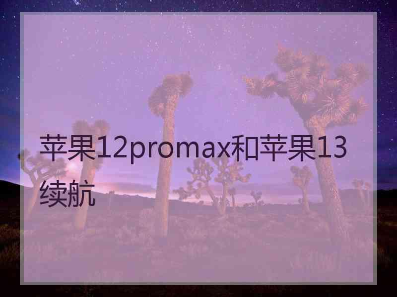 苹果12promax和苹果13续航