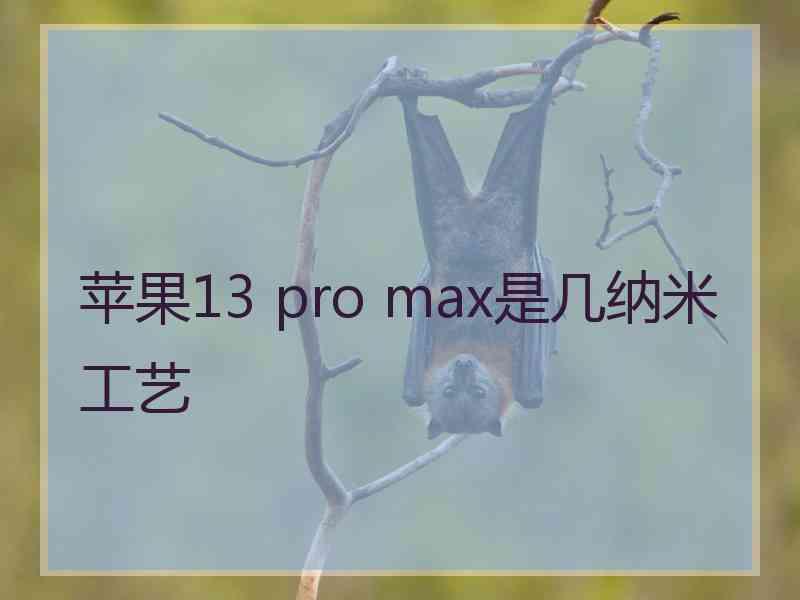 苹果13 pro max是几纳米工艺