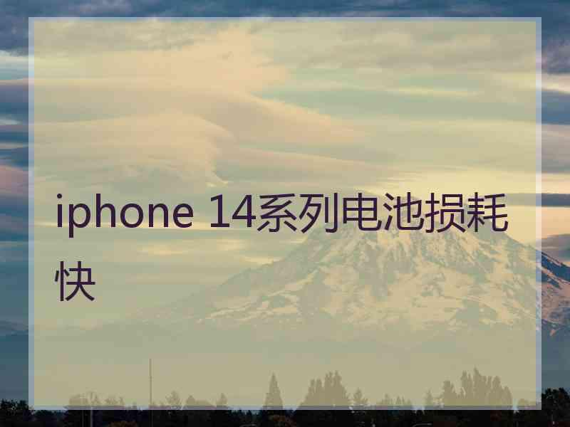 iphone 14系列电池损耗快