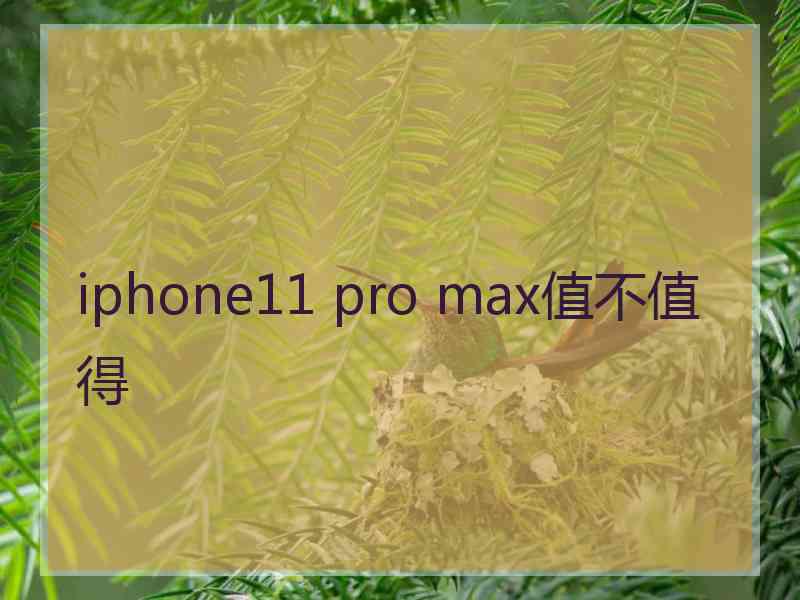 iphone11 pro max值不值得