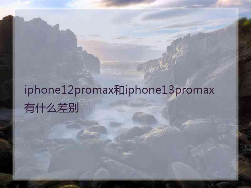 iphone12promax和iphone13promax有什么差别