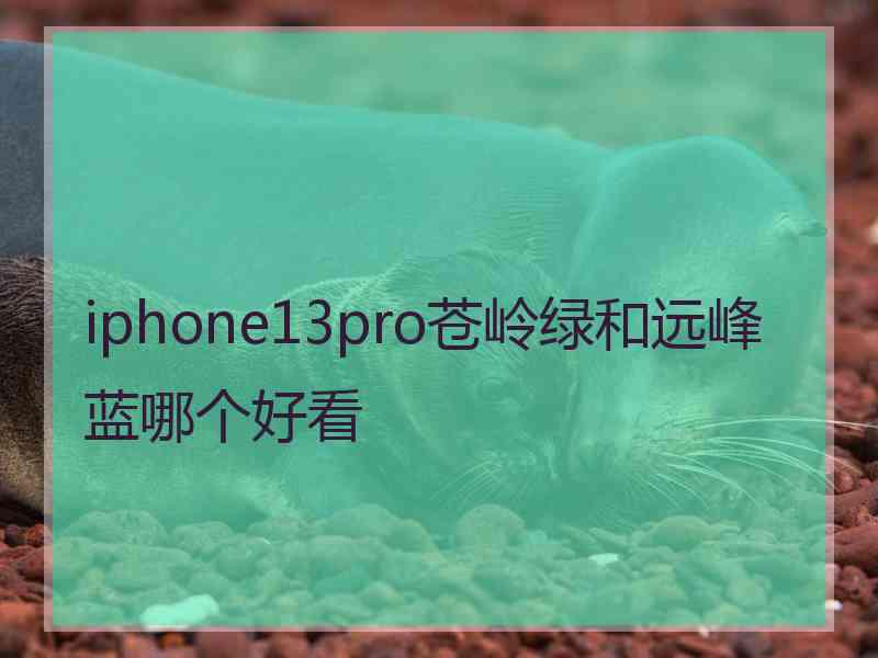 iphone13pro苍岭绿和远峰蓝哪个好看