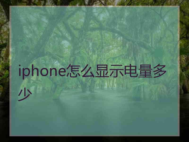 iphone怎么显示电量多少