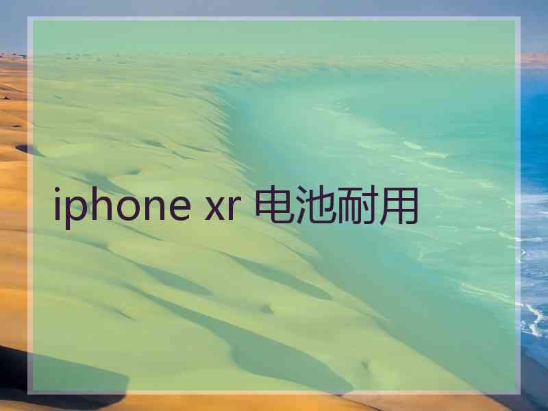 iphone xr 电池耐用