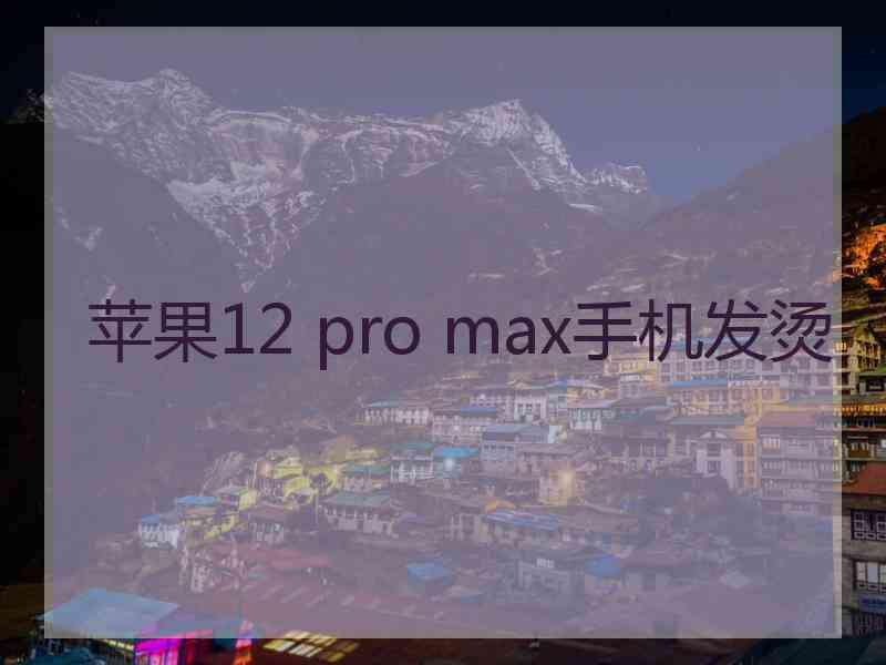 苹果12 pro max手机发烫