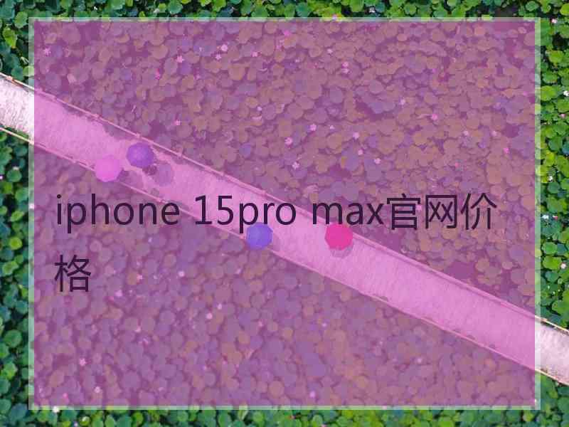 iphone 15pro max官网价格