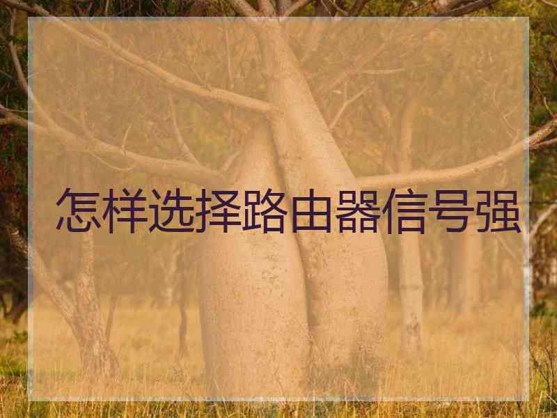 怎样选择路由器信号强