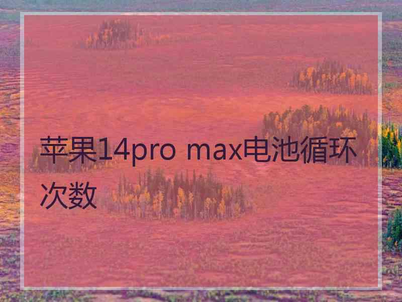 苹果14pro max电池循环次数