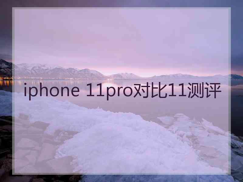 iphone 11pro对比11测评