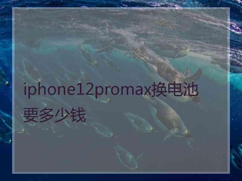 iphone12promax换电池要多少钱