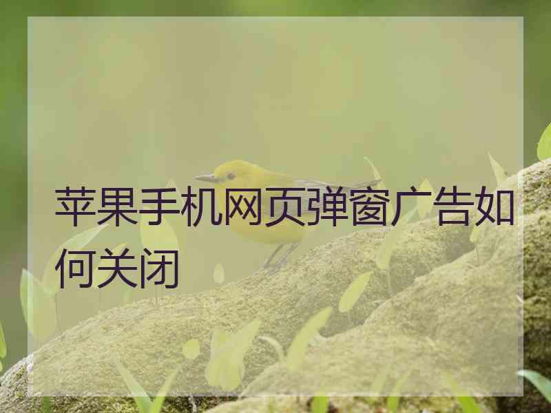 苹果手机网页弹窗广告如何关闭