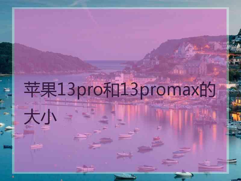 苹果13pro和13promax的大小