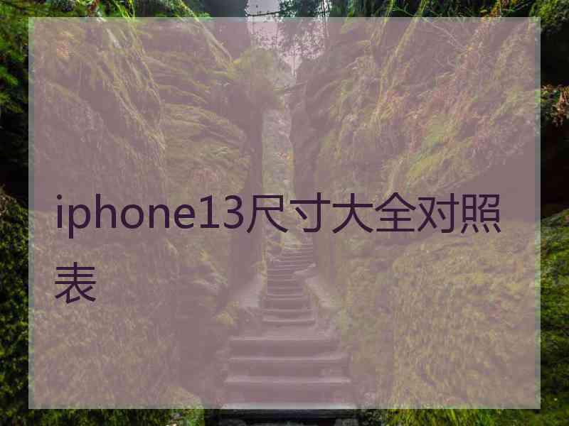 iphone13尺寸大全对照表