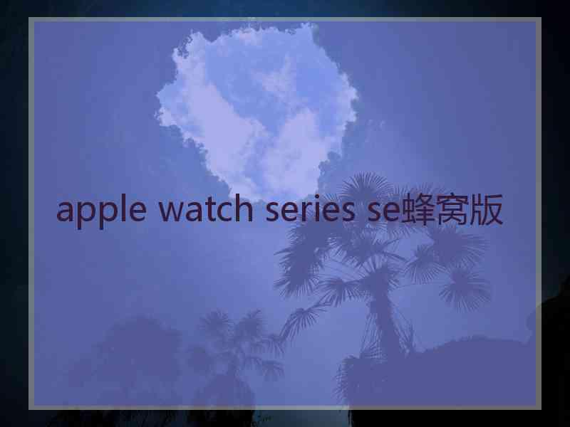 apple watch series se蜂窝版