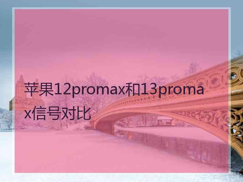 苹果12promax和13promax信号对比