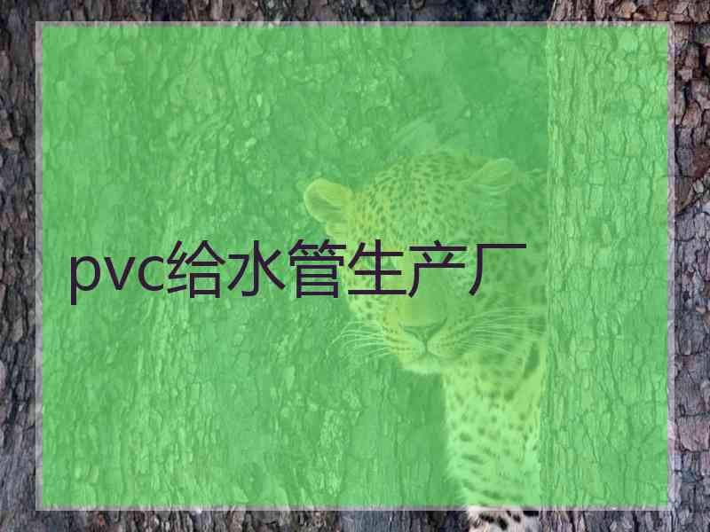 pvc给水管生产厂