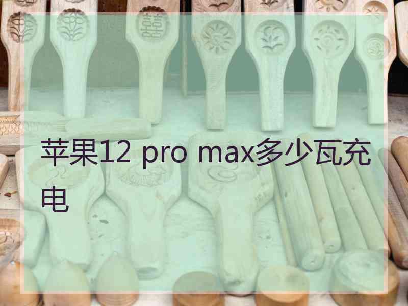 苹果12 pro max多少瓦充电