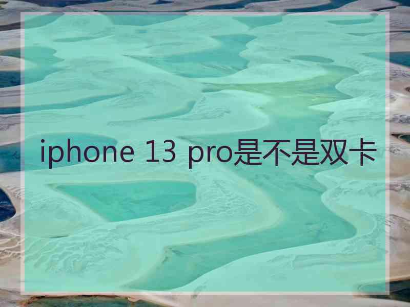 iphone 13 pro是不是双卡