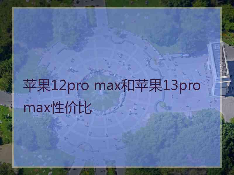 苹果12pro max和苹果13promax性价比