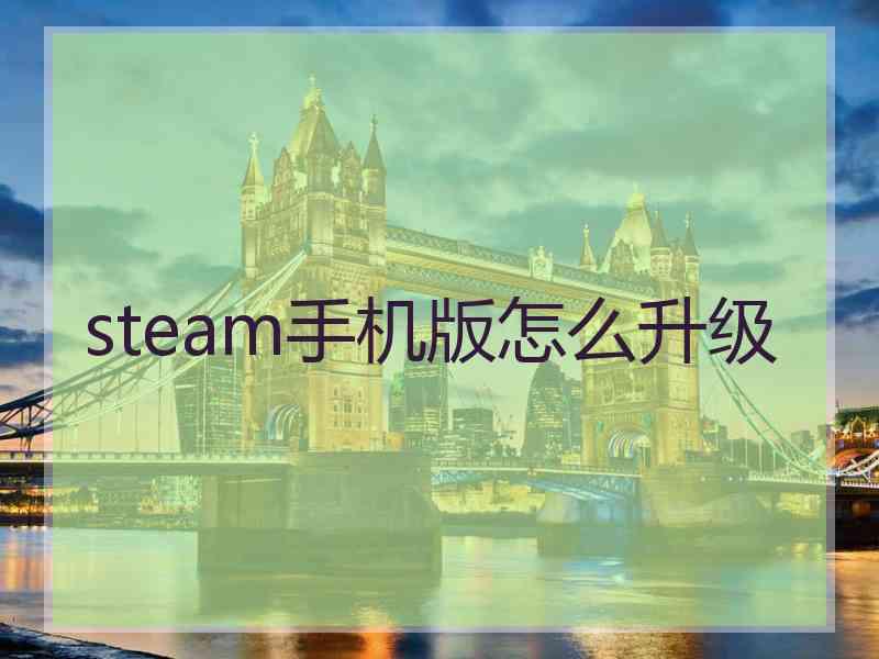 steam手机版怎么升级