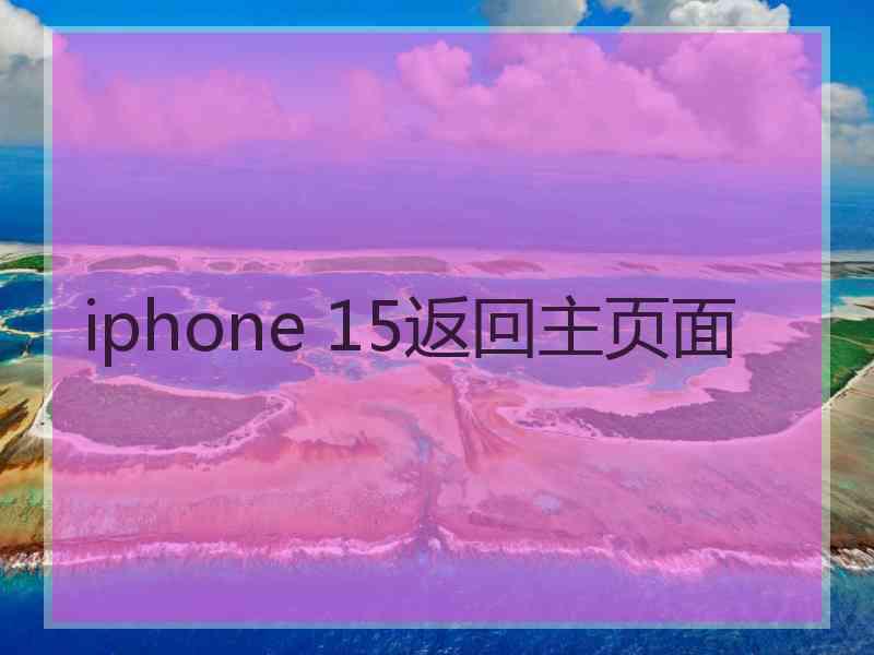 iphone 15返回主页面