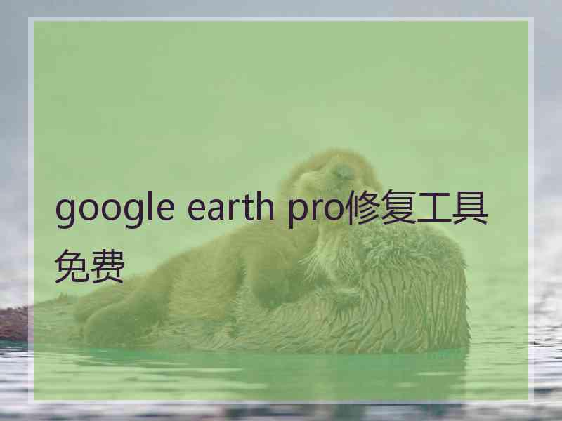 google earth pro修复工具免费