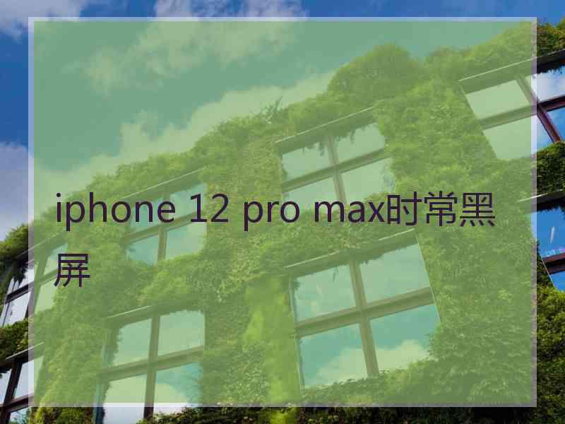 iphone 12 pro max时常黑屏