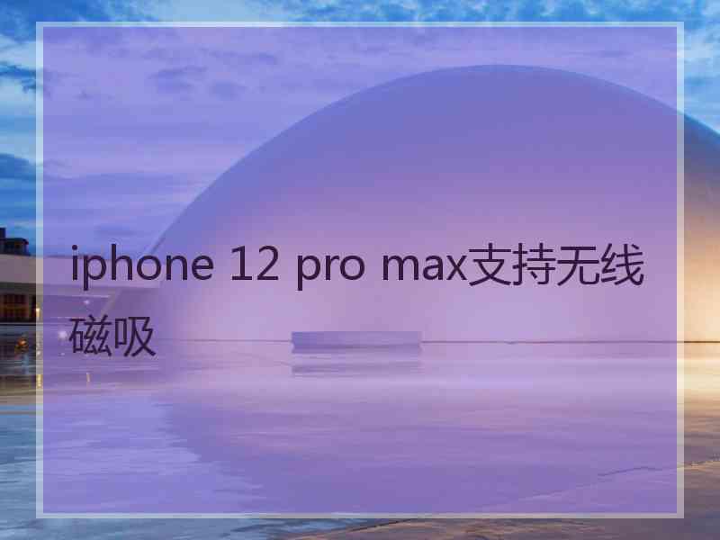 iphone 12 pro max支持无线磁吸