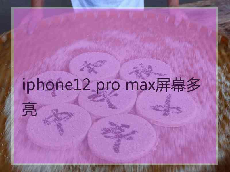 iphone12 pro max屏幕多亮