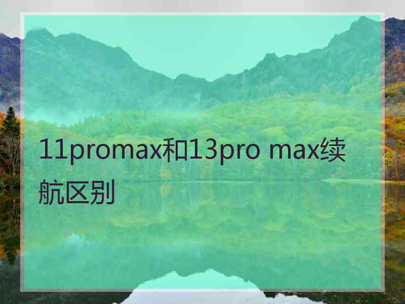 11promax和13pro max续航区别