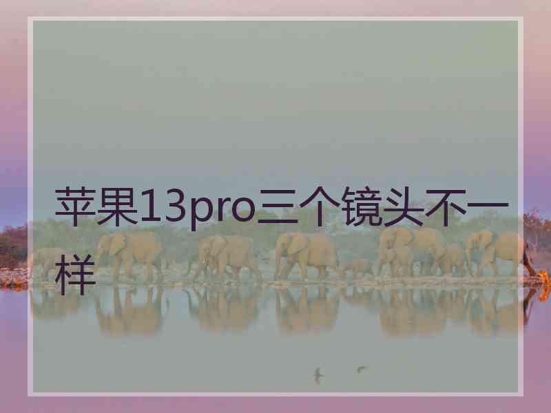 苹果13pro三个镜头不一样