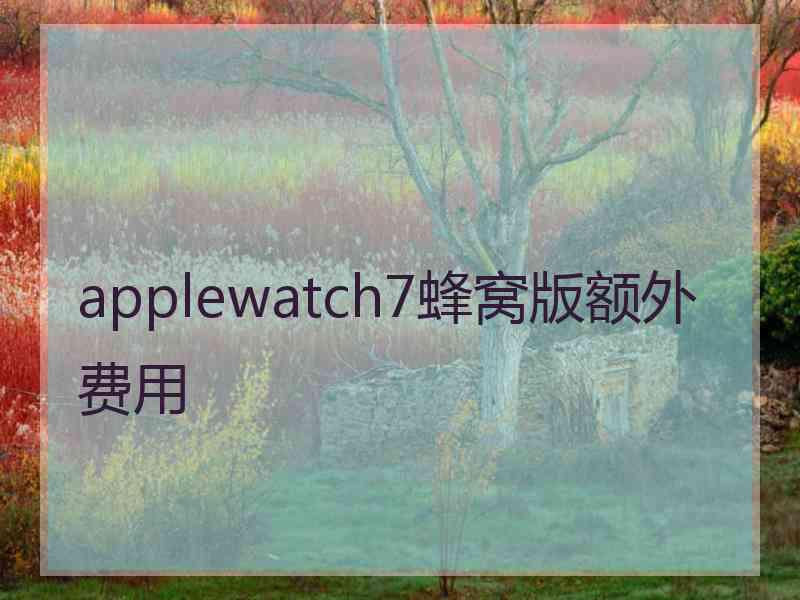 applewatch7蜂窝版额外费用