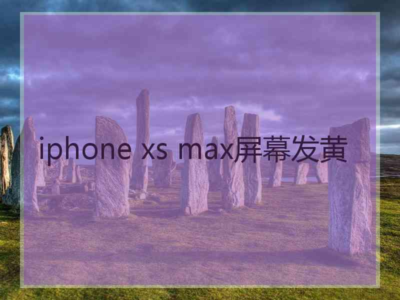 iphone xs max屏幕发黄