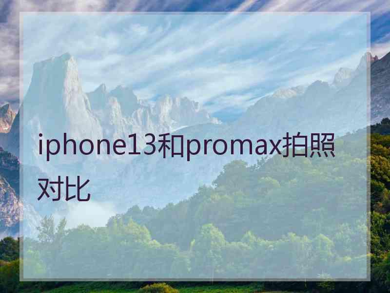 iphone13和promax拍照对比