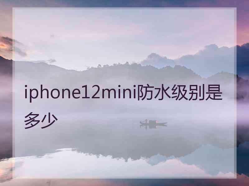 iphone12mini防水级别是多少