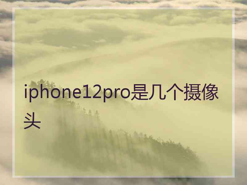 iphone12pro是几个摄像头