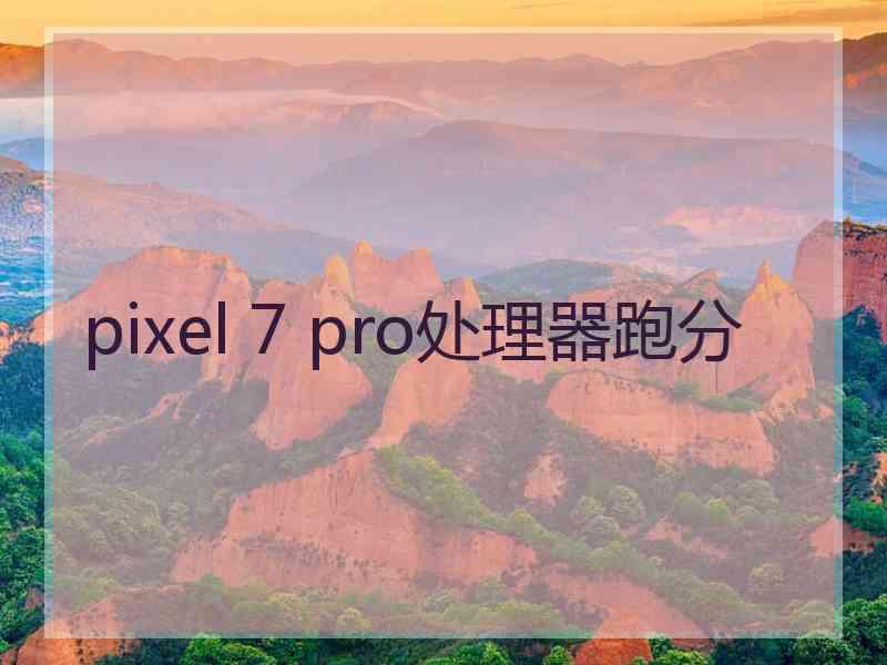 pixel 7 pro处理器跑分