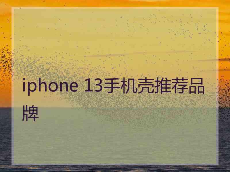 iphone 13手机壳推荐品牌