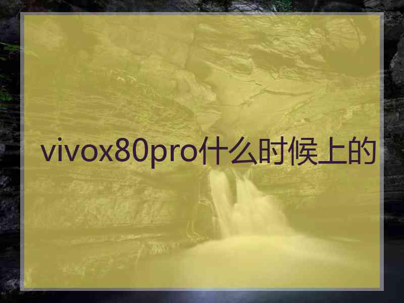 vivox80pro什么时候上的