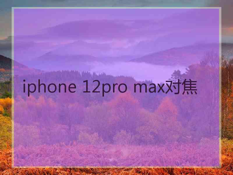 iphone 12pro max对焦